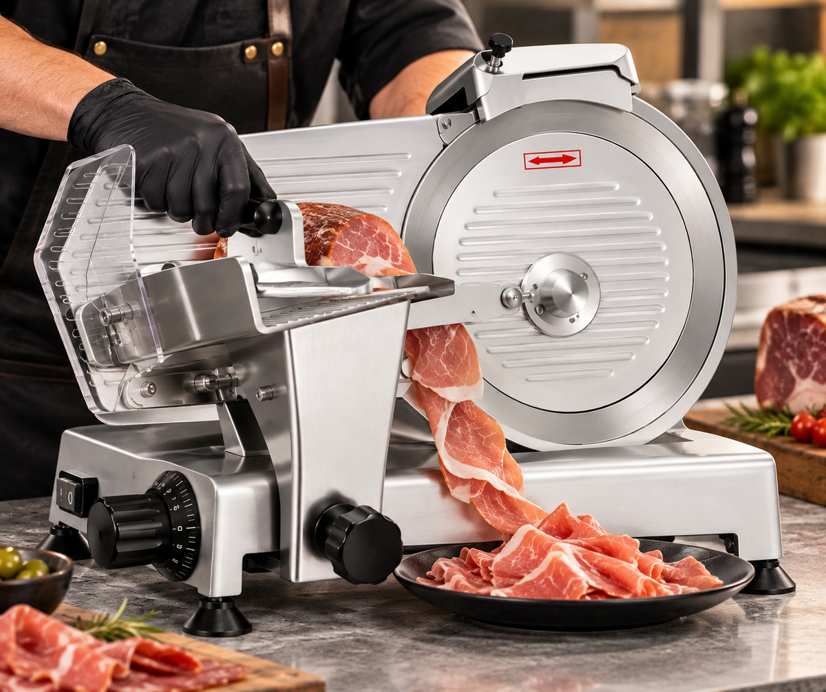 KELOO Commercial Meat Slicer 220mm 8 Inch Blade - Semi-Automatic - HBS-8
