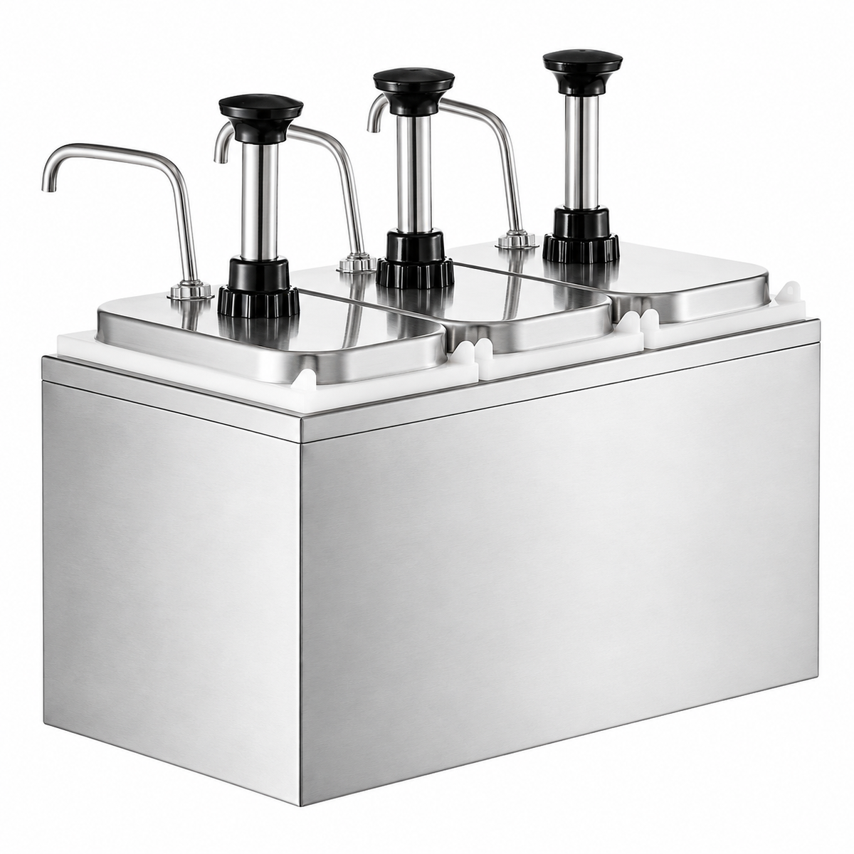 KELOO Stainless Steel Sauce Pump Dispenser Triple 3 x 4L - KSP-12L