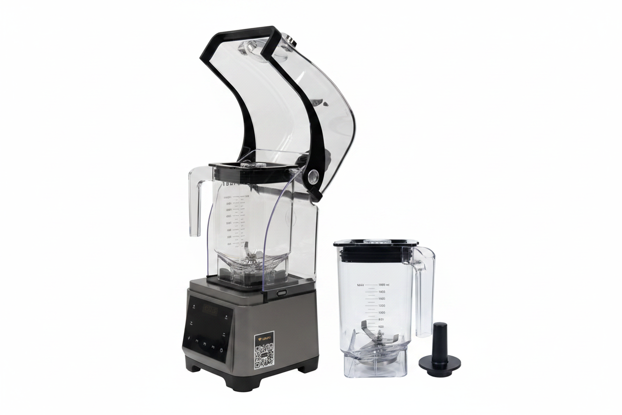Keloo Commercial Blender 1.8L with Sound Enclosure + Spare Jug Bundle