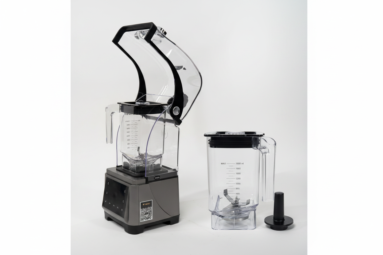 Keloo Commercial Blender 1.8L with Sound Enclosure + Spare Jug Bundle