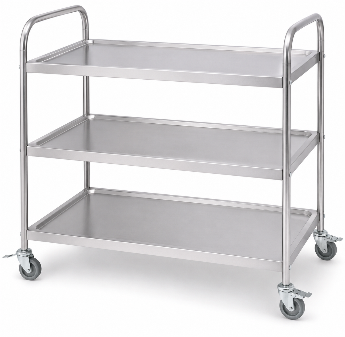 KELOO Stainless Steel Serving Trolley 3 Tier 950mm - Square Tube Dining Cart