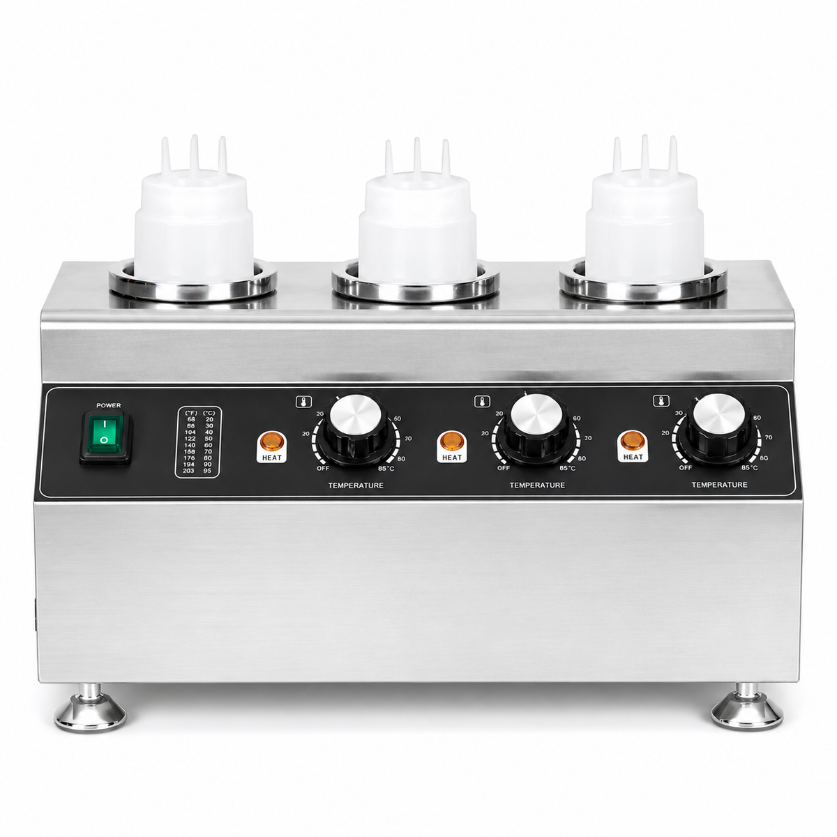 KELOO Electric Sauce Warmer Triple Bottle 1.5kW - Hot Sauce Dispenser - KSW-312