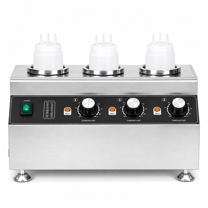 KELOO Electric Sauce Warmer Triple Bottle 1.5kW - Hot Sauce Dispenser - KSW-312