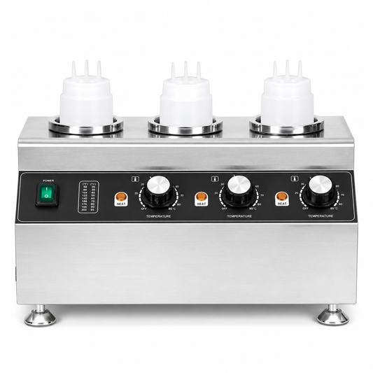 KELOO Electric Sauce Warmer Triple Bottle 1.5kW - Hot Sauce Dispenser - KSW-312