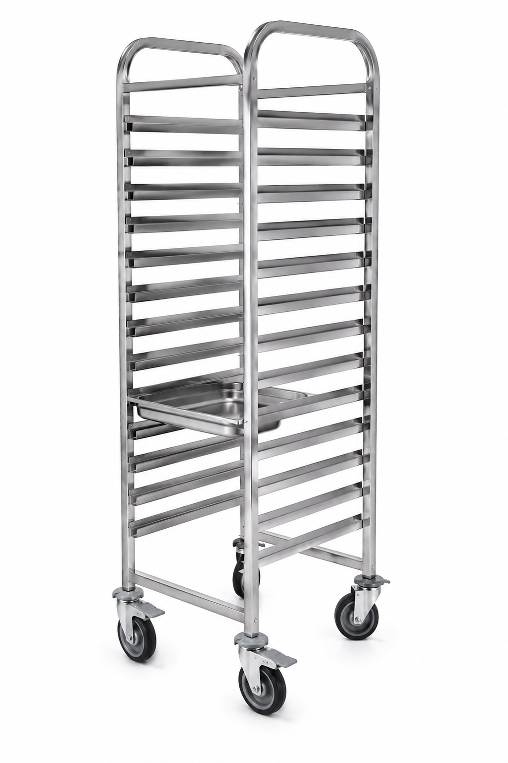 KELOO Stainless Steel GN Pan Trolley 15 x 1/1 - Full Height Gastronorm Rack