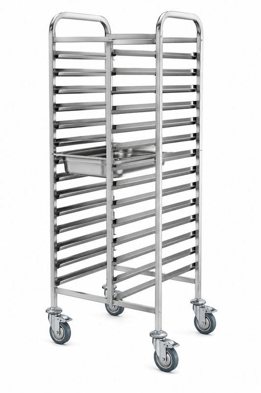 KELOO Stainless Steel GN Pan Trolley 30 x 1/1 Double Column - Gastronorm Rack