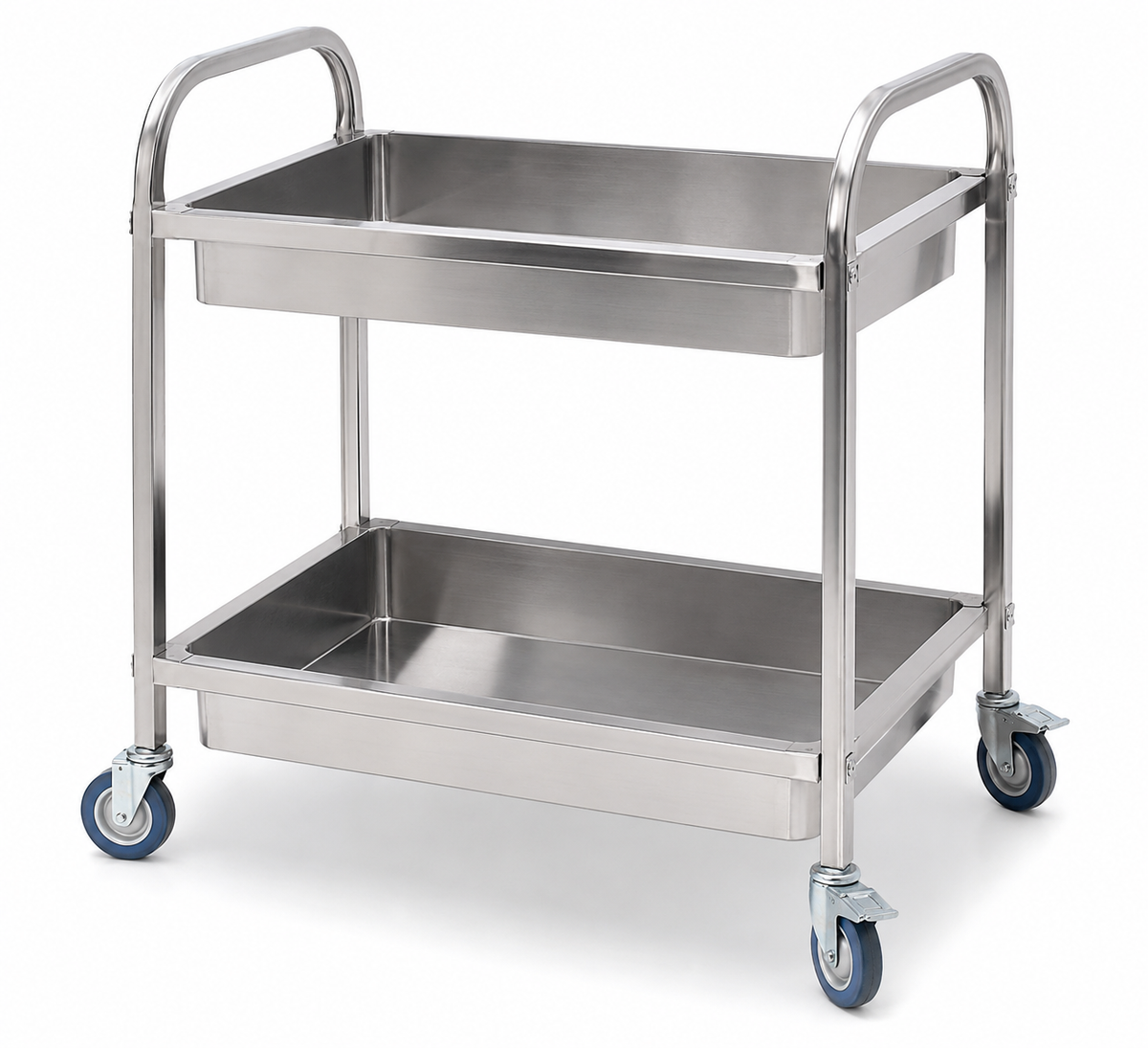 KELOO Stainless Steel Bowl Collecting Cart 750mm - 2 Tier Clearing Trolley