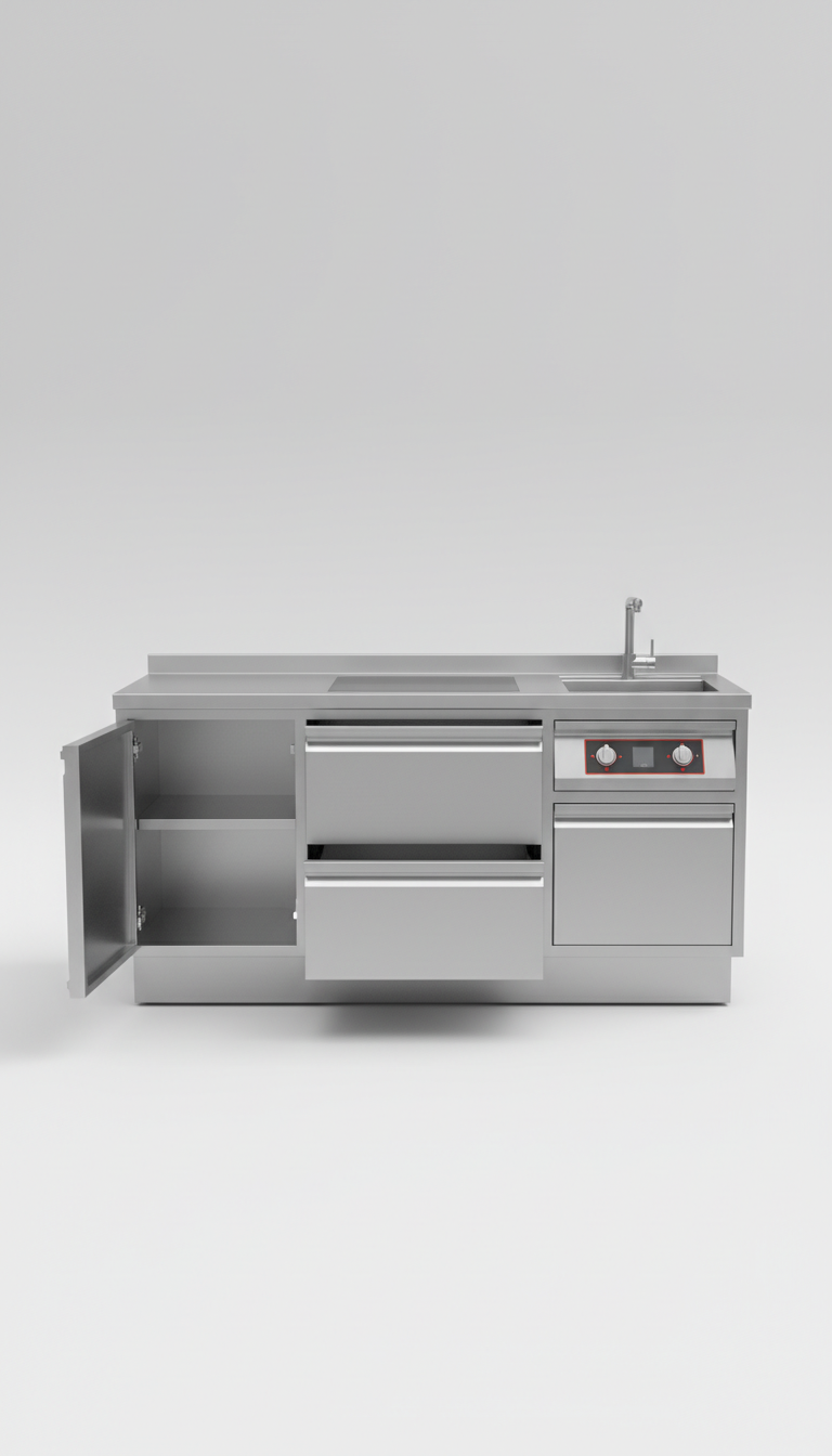 Modular Stainless Steel Prep Counter