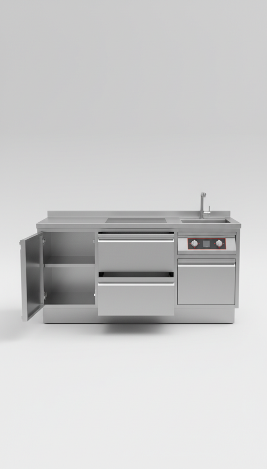 Modular Stainless Steel Prep Counter