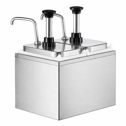 KELOO Stainless Steel Sauce Pump Dispenser Twin 2 x 4L - KSP-8L