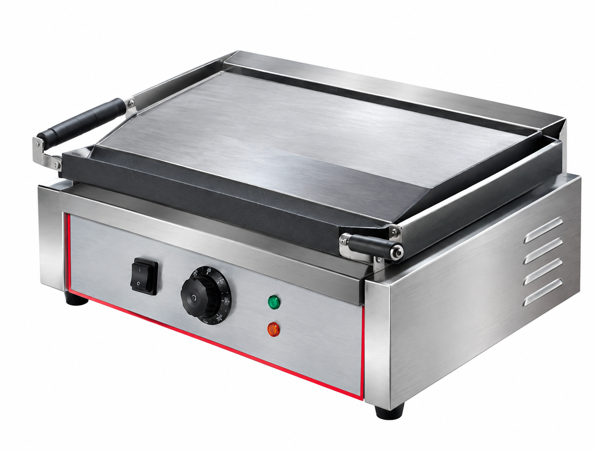 KELOO Electric Contact Grill Double 425mm 2.2kW - Ribbed Top Flat Base - EG-811EA