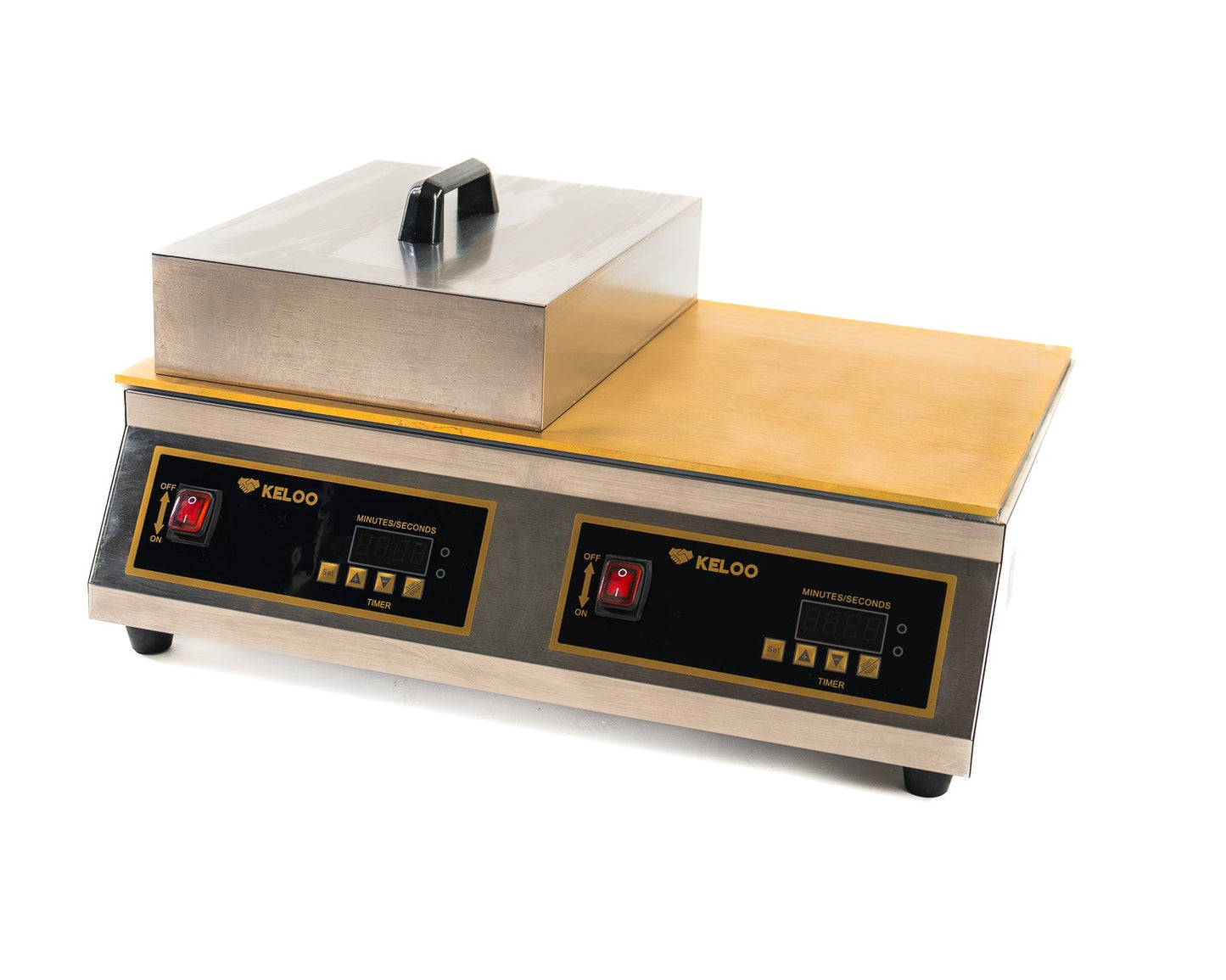Hot plate with digital display on a white background