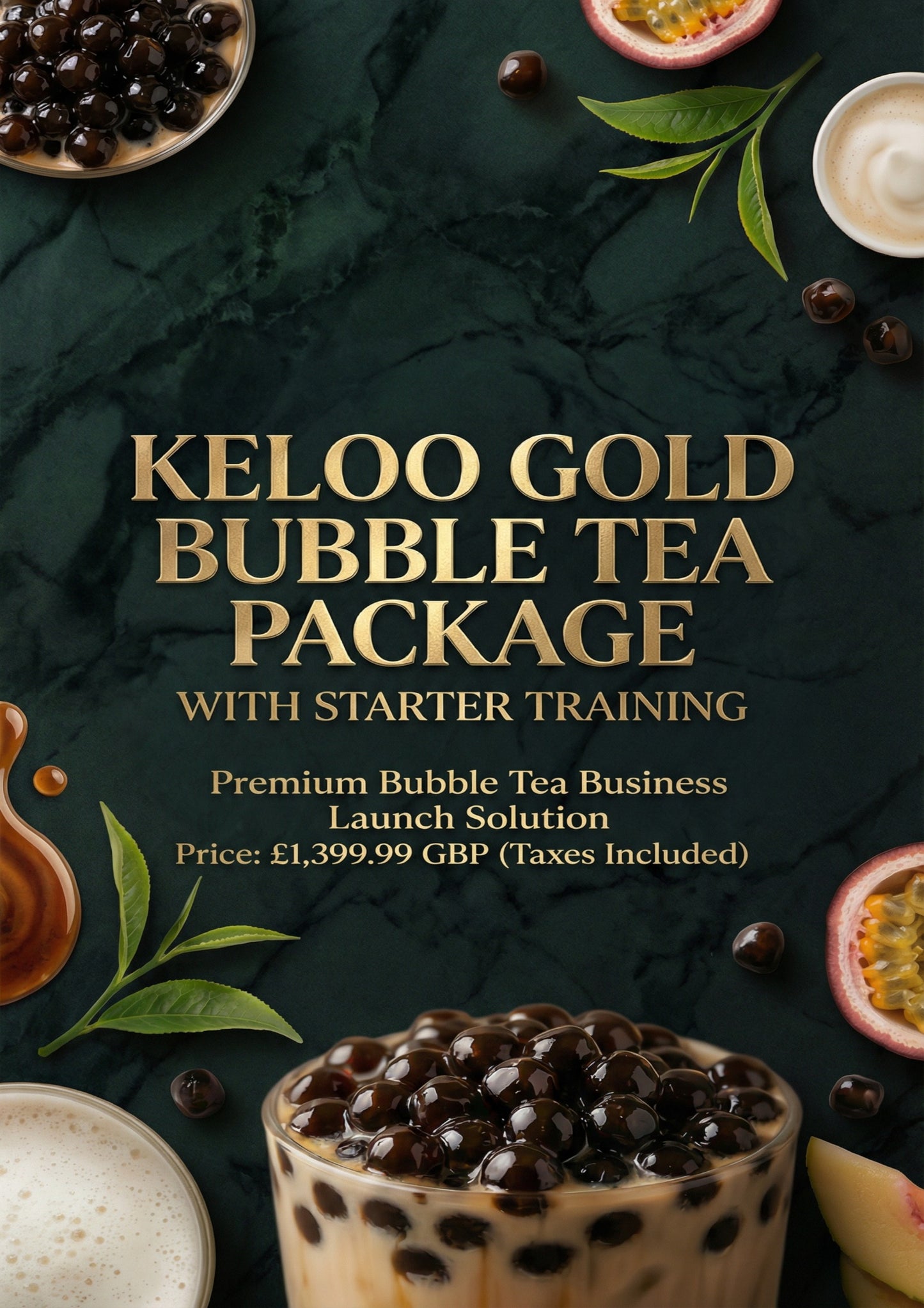 KELOO GOLD BUBBLE TEA PACKAGE WITH STARTER TRAINING