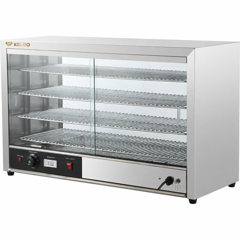 Food warmer angled view with KELOO logo