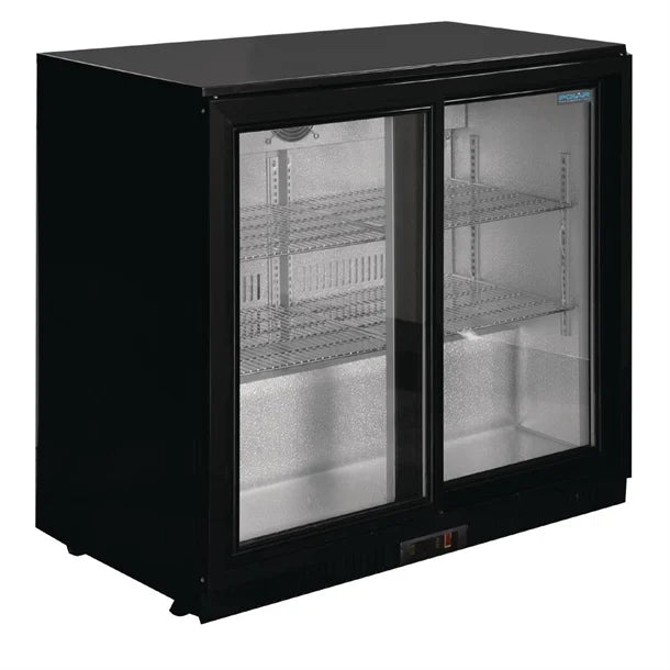 KELOO Back Bar Bottle Cooler 900mm 2 Glass Doors - GN-220H