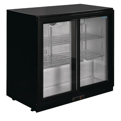 KELOO Back Bar Bottle Cooler 900mm 2 Glass Doors - GN-220H