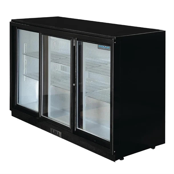 KELOO Back Bar Bottle Cooler 1350mm 3 Glass Doors - GN-320H