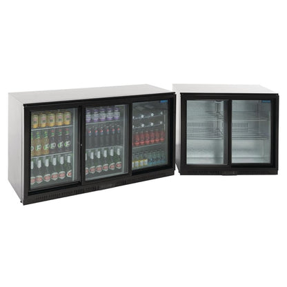 KELOO Back Bar Bottle Cooler 1350mm 3 Glass Doors - GN-320H