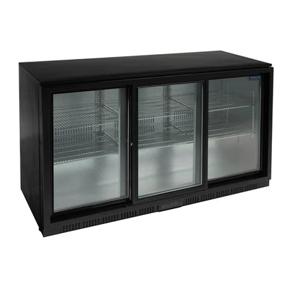KELOO Back Bar Bottle Cooler 1350mm 3 Glass Doors - GN-320H