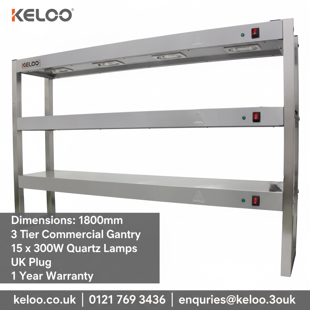 KELOO Commercial Quartz Lamp Heating Gantry Three Tiers 1800mm - VST183H