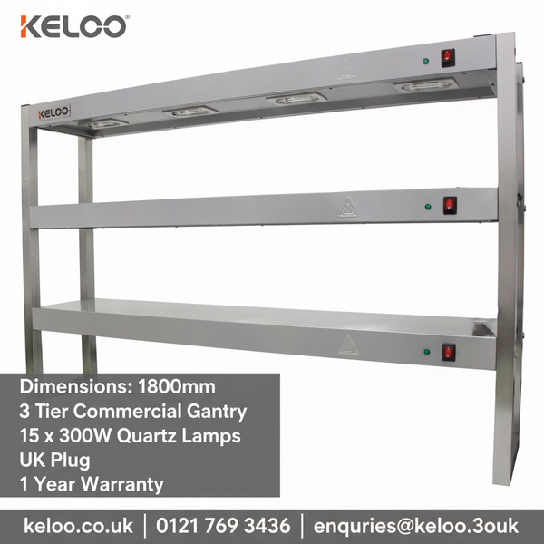 KELOO Commercial Quartz Lamp Heating Gantry Three Tiers 1800mm - VST183H