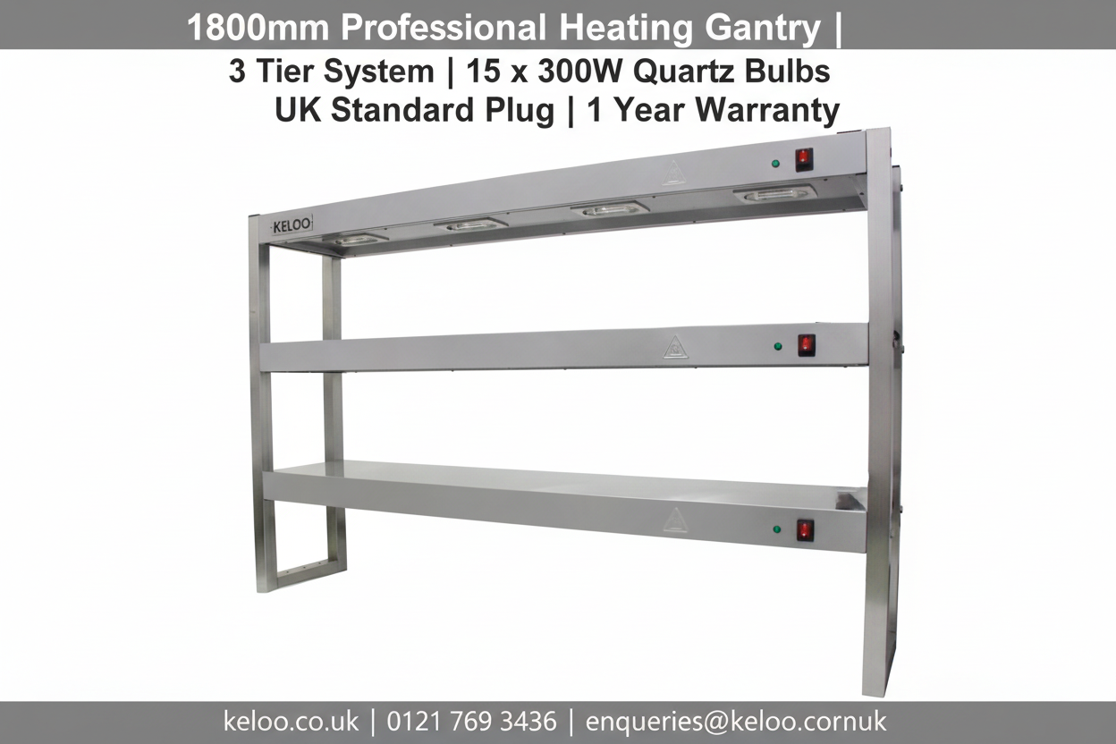 KELOO Commercial Quartz Lamp Heating Gantry Three Tiers 1800mm - VST183H