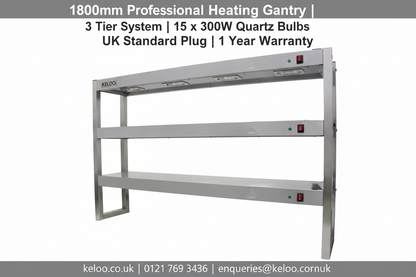 KELOO Commercial Quartz Lamp Heating Gantry Three Tiers 1800mm - VST183H