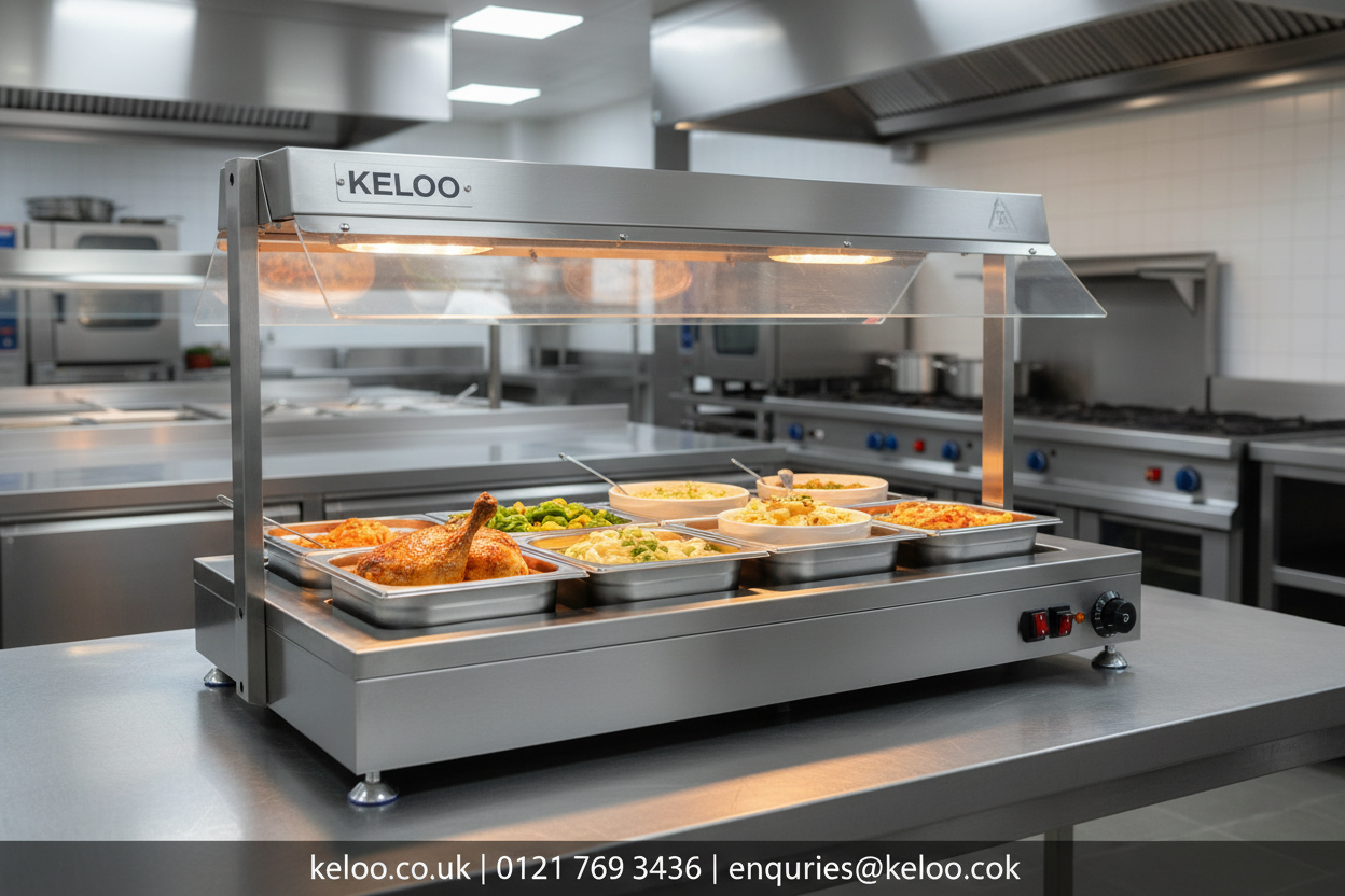 KELOO Electric Food Warmer with Gantry Food Warmer Station 1040mm - 1.55kW Professional
