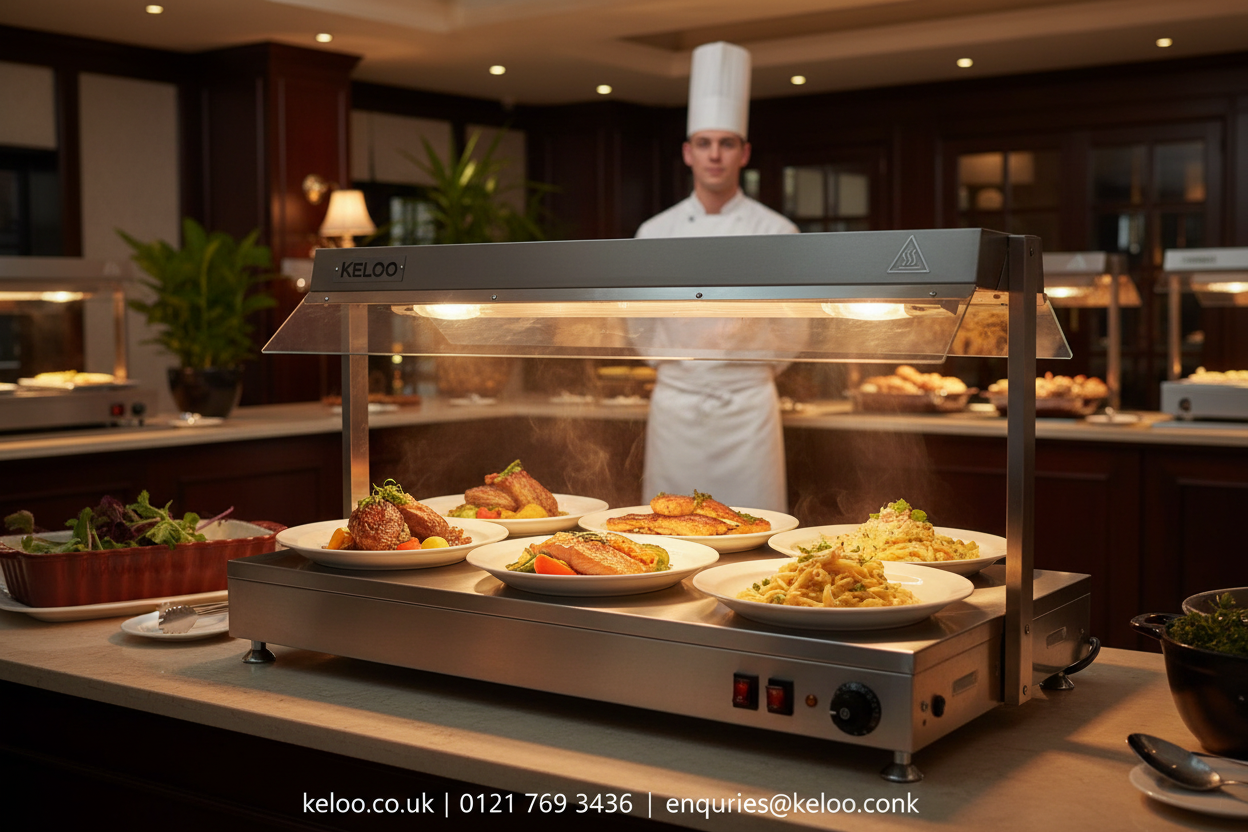 KELOO Electric Food Warmer with Gantry Food Warmer Station 1040mm - 1.55kW Professional