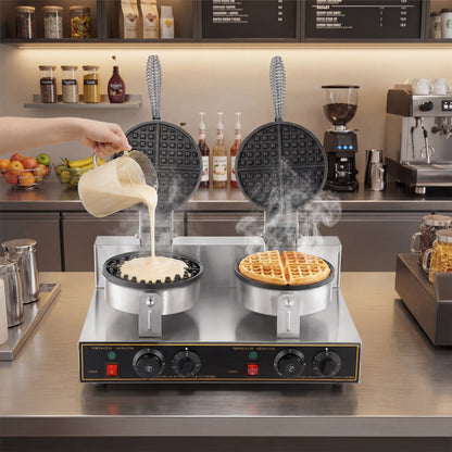 Double-head Waffle Maker Machine Commercial Electric Non Stick Plate