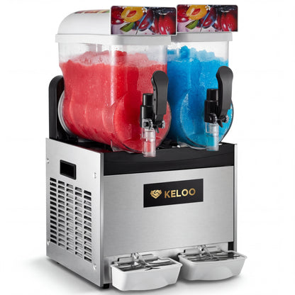 Commercial Slush Machine with 2 Tanks 2X15L