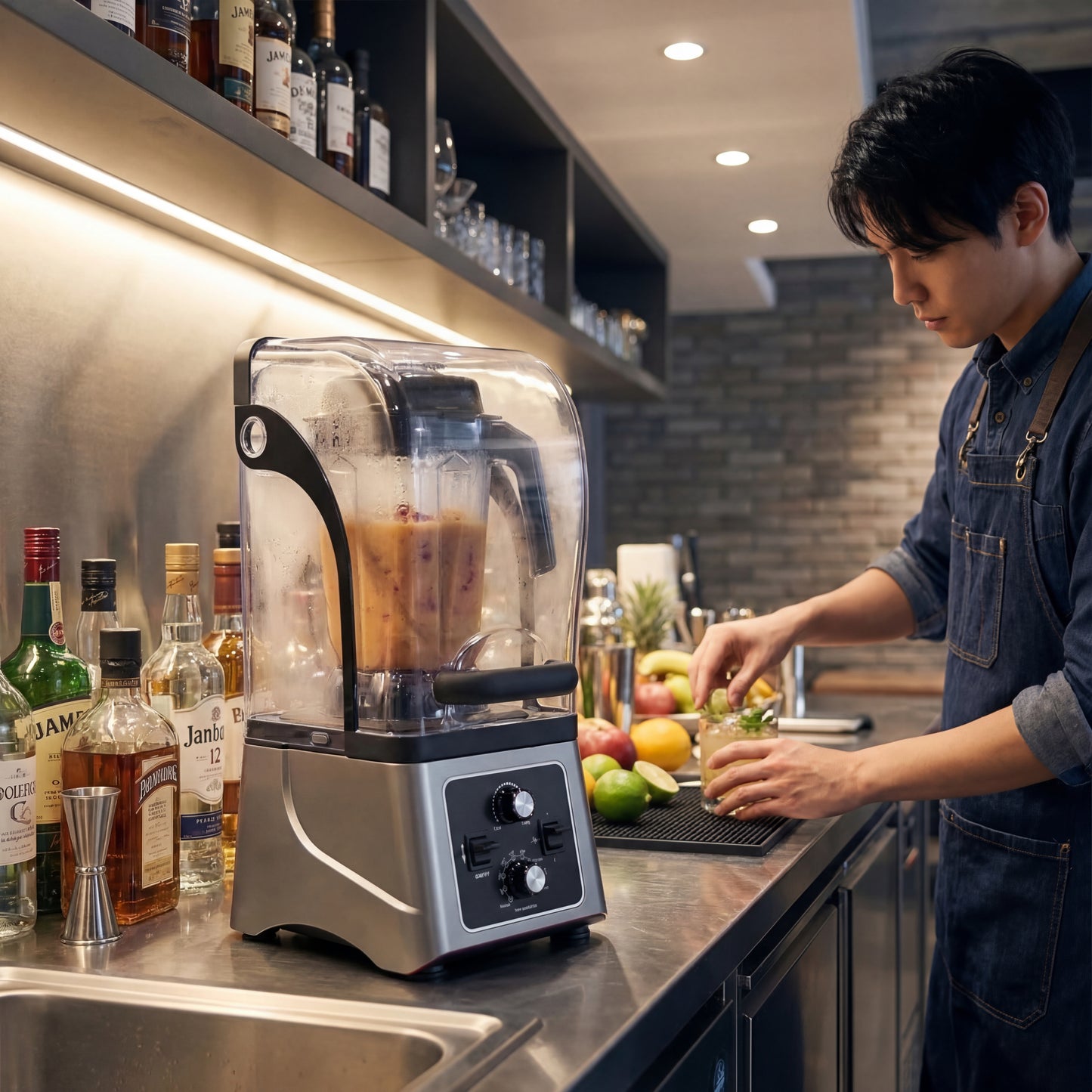 Keloo Commercial Blender 2.5L with Sound Enclosure - 2200W Professional
