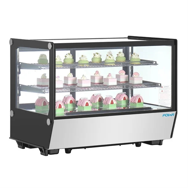 KELOO Countertop Deli & Cake Display Fridge 1200mm Square Glass - GN-1200RT
