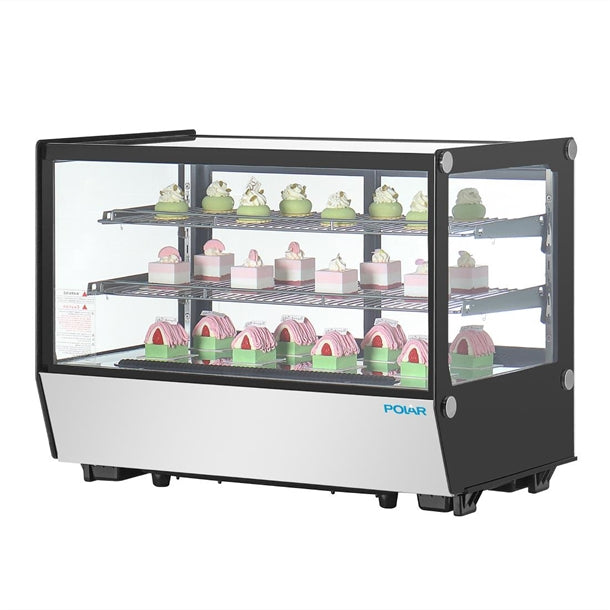 KELOO Countertop Deli & Cake Display Fridge 1200mm Square Glass - GN-1200RT