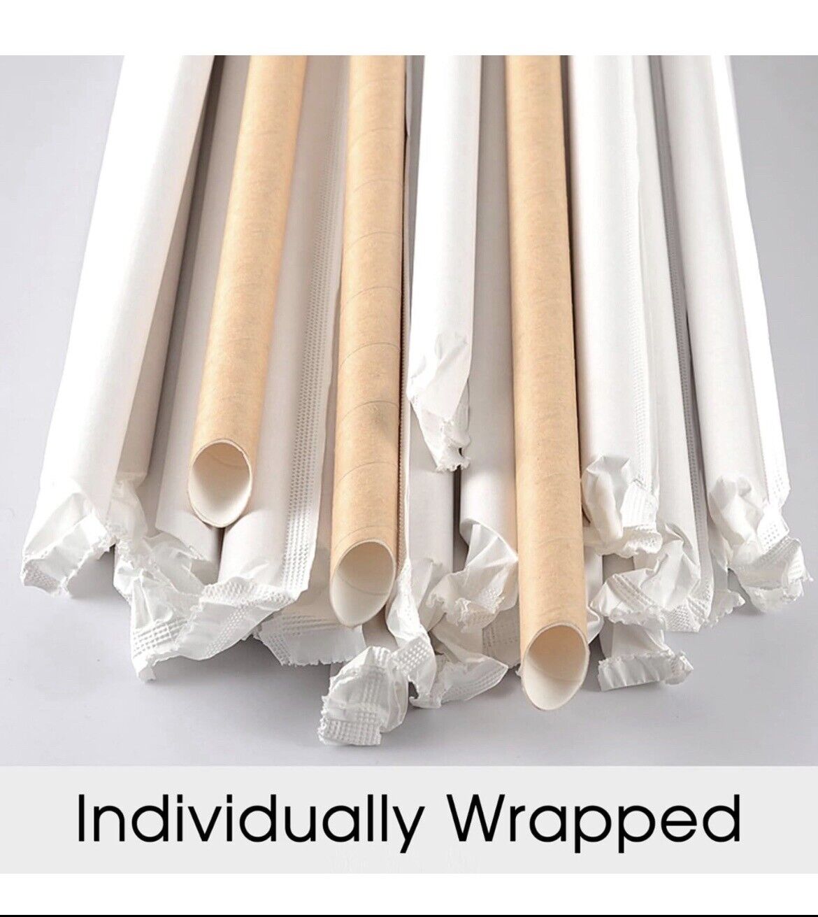 Bubble Tea Disposable Straws 1.2cm by 23cm Individually Wrapped